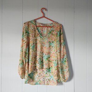 Philosophy Multicolour Sheer Long Sleeve Blouse